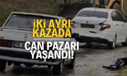 İlçede meydana gelen üst üste iki kazada can pazarı yaşandı!