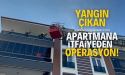 İtfaiyeden, yangın çıkan apartman dairesine müthiş operasyon!