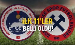 Kahramanmaraş İstiklalspor-Zonguldakspor FK maçının ilk 11'leri belli oldu.