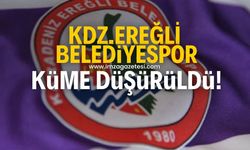 Kdz.Ereğli Belediyespor, TFF tarafından küme düşürüldü!