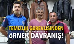 Temizlik işleri görevlisinden örnek davranış!