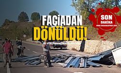 Faciadan dönüldü! Tırın Dorsesi Ayrıldı, Yola Demirler Saçıldı...