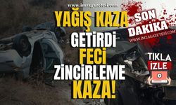 Yağış kaza getirdi! Otoyolda Feci Zincirleme Kaza!