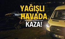 Yağışlı hava kaza getirdi! 2 kişi yaralandı