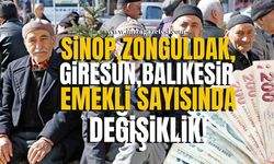 Sinop, Zonguldak, Giresun ve Balıkesir'de emekliler sayısı değişti!