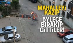 Zonguldak'ta açtıkları çukuru öylece bırakıp gittiler!