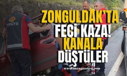 Zonguldak’ta Feci Kaza! İki Kişi Kanala Düştü!