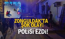 Zonguldak'ta şok olay! Ehliyetsiz motosiklet sürücüsü polisi ezdi!