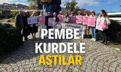 Zonguldak heykeline pembe kurdele!