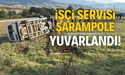 İşçi servisi şarampole yuvarlandı