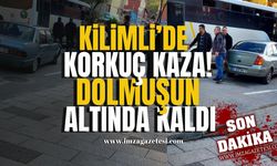 Kilimli'de korkunç kaza! Dolmuşun altında kaldı!