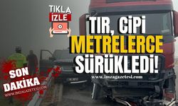 Sis Kazaya Yol Açtı! Tır, Cipi Metrelerce Sürükledi!