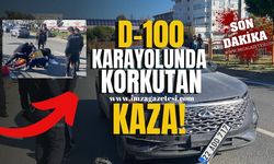 D-100 Karayolunda korkutucu kaza! 14 yaşındaki çocuğa otomobil çarptı...