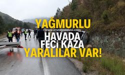 Yağmurlu havada feci kaza! Yaralılar var