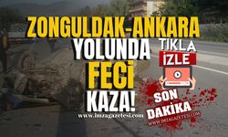 Zonguldak-Ankara yolunda feci kaza! Takla attı