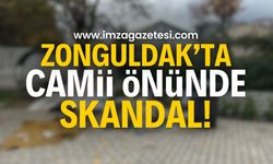 Zonguldak Camii bahçesinde skandal görüntü! Vatandaşlardan tepki yağdı!