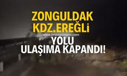 Zonguldak-Ereğli yolunda heyelan! Yol kapandı!