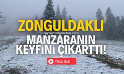 Zonguldaklı öğrenci, kar manzarasının keyfini çıkarttı!