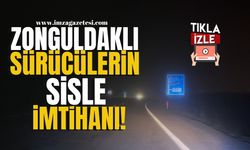 Zonguldaklı sürücülerin sisle imtihanı!