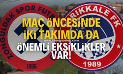 Zonguldakspor’da 3, Kırıkkale FK’da 1 eksik!