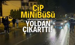 Cipin çarptığı minibüs yoldan çıktı!