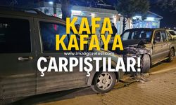 İki araç kafa kafaya çarpıştı!