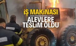 İl Özel İdaresine ait iş makinası alev aldı!