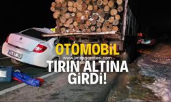 Karabük-Bartın yolunda feci kaza! Otomobil tırın altına girdi!