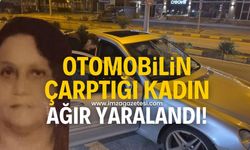 Karşıdan karşıya geçmeye çalışan kadına otomobil çarptı! O anlar güvenlik kamerasına yansıdı