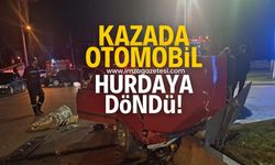 Kazada otomobil hurdaya döndü! Yaralı var