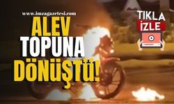 Motosiklet alev topuna dönüştü! | Bolu Haber