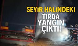 Seyir halindeki tırın dorsesinde çıkan yangın!