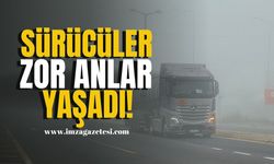 Yoğun Sis Sürücülere Zor Anlar Yaşattı!