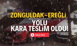 Zonguldak-Ereğli yolunda kar etkili oluyor!