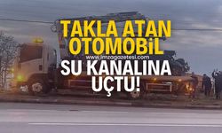 Zonguldak’ta feci kaza! Takla atıp kanala uçtu