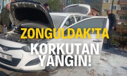 Zonguldak'ta korkutan araç yangını