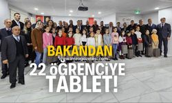 Adalet bakanından 22 öğrenciye tablet!