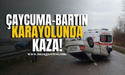 Çaycuma-Bartın karayolunda kaza! Takla attı! | Çaycuma Haber