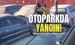 Hastane otoparkında yangın!