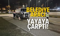 Belediye tankeri yayaya çarptı