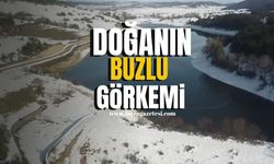 Buzlu gölet görenleri hayran bıraktı!