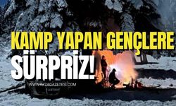 Karabük'te kamp yapan gençlere sürpriz!