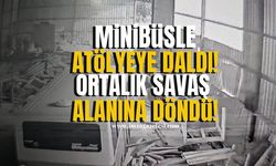 Zonguldak Ereğli'de Minibüsle Atölyeye Daldı... Ortalık Savaş Alanına Döndü!