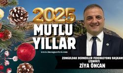 Zonguldak Dernekler Federasyonu Başkanı Ziya Öncan yeni yıl mesajı...