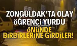 Zonguldak'ın Kozlu ilçesinde olay! Öğrenci yurdu önünde birbirlerine girdiler