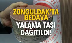 Zonguldak’ta bedava yalama taşı dağıtıldı!