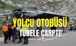 Gökgöl tünelinde kaza! Yolcu otobüsü duvara çarptı