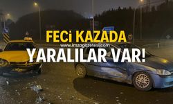 Kavşakta feci kaza! Yaralılar var