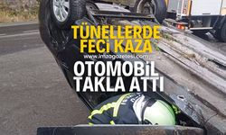 Tünellerde feci kaza! Otomobil takla attı