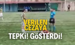 Verilen cezaya tepki gösterdi